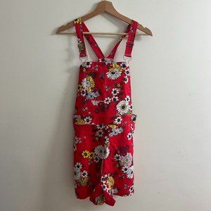 Modcloth Floral Overall Shorts NWT